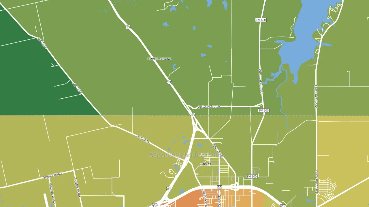 Impact, TX block-group voter-turnout map