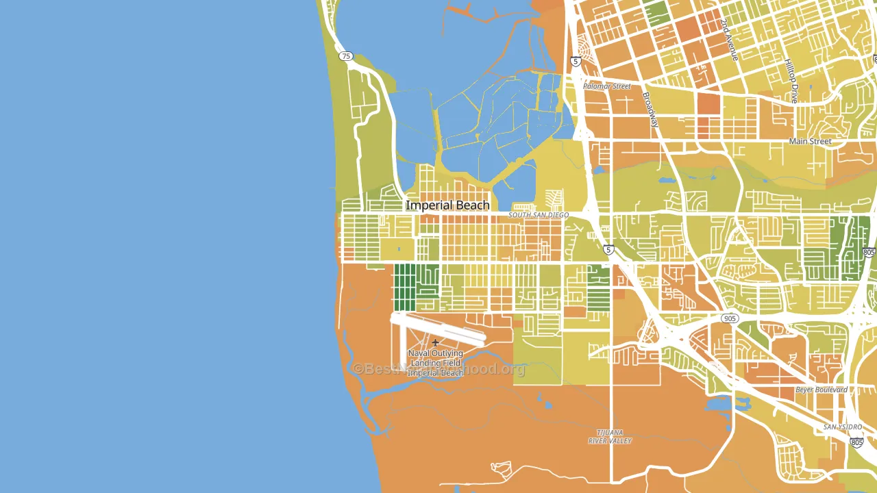 Imperial Beach, CA block-group voter-turnout map