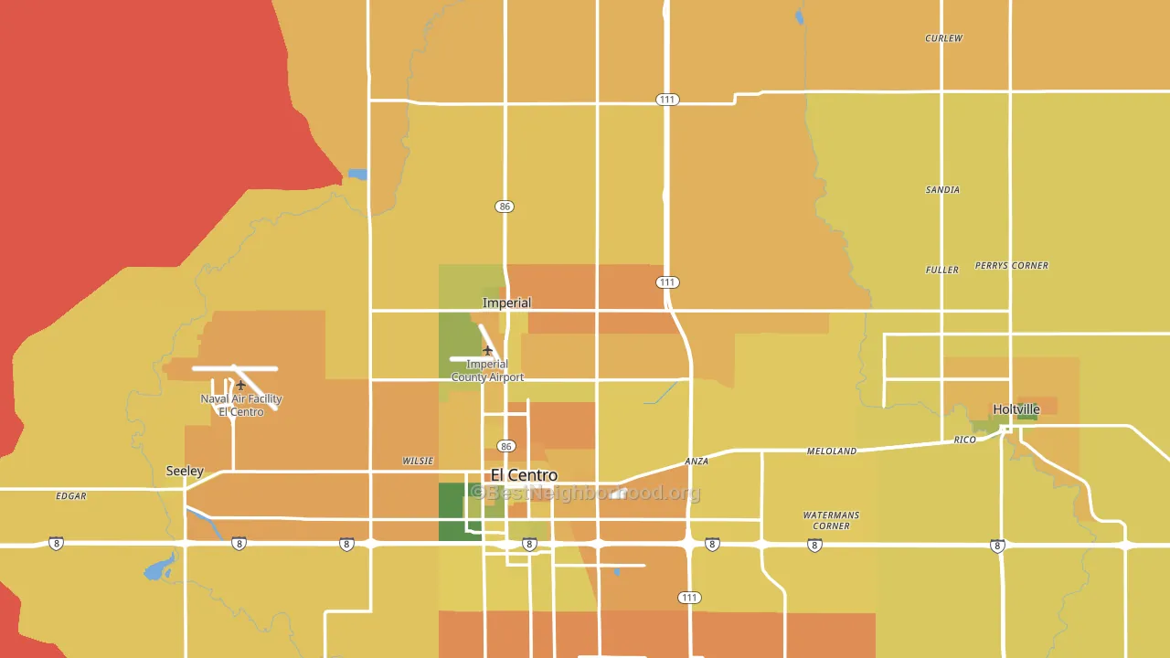 Imperial County, CA block-group voter-turnout map