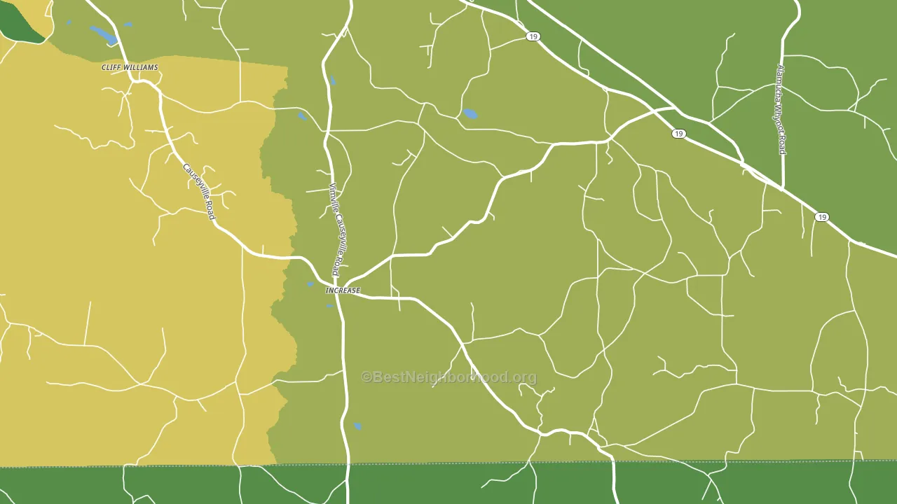 Increase, MS block-group voter-turnout map