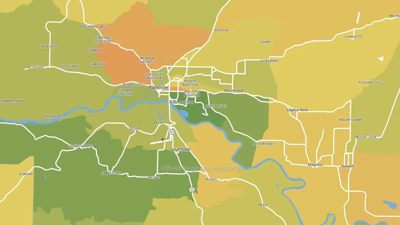 Independence County, AR block-group voter-turnout map