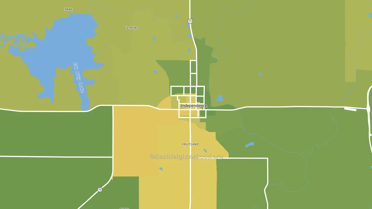 Independence, KS block-group voter-turnout map
