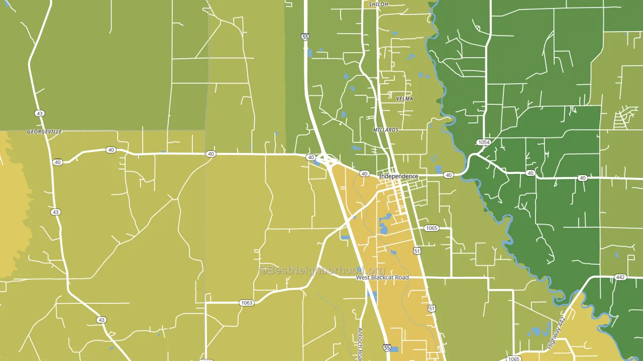 Independence, LA block-group voter-turnout map