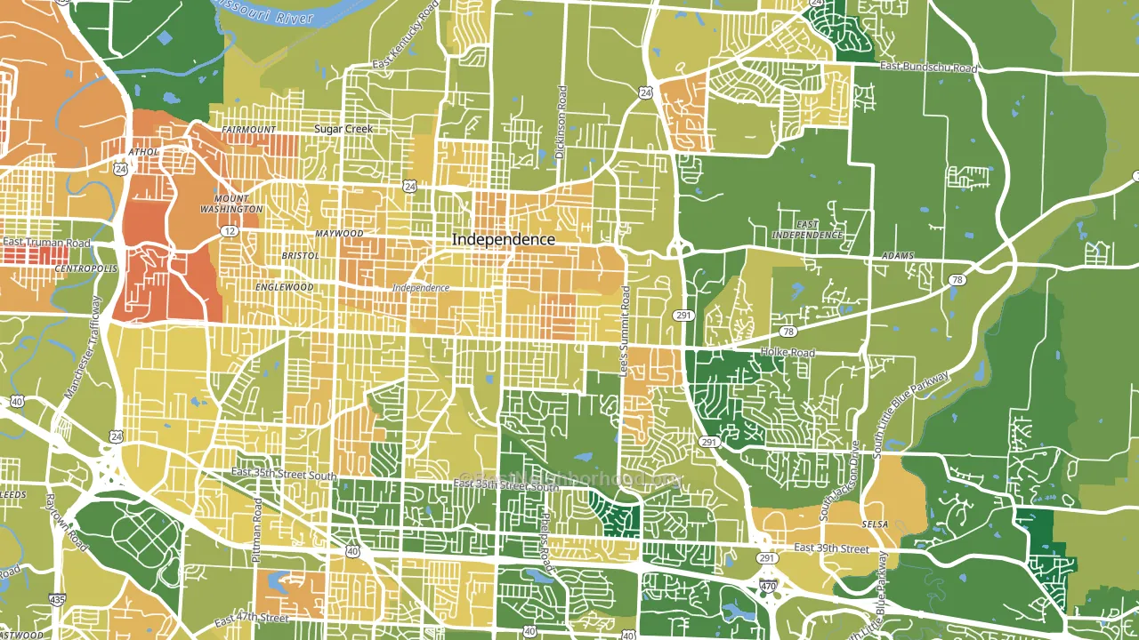 Independence, MO block-group voter-turnout map