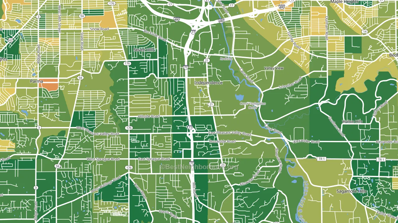 Independence, OH block-group voter-turnout map