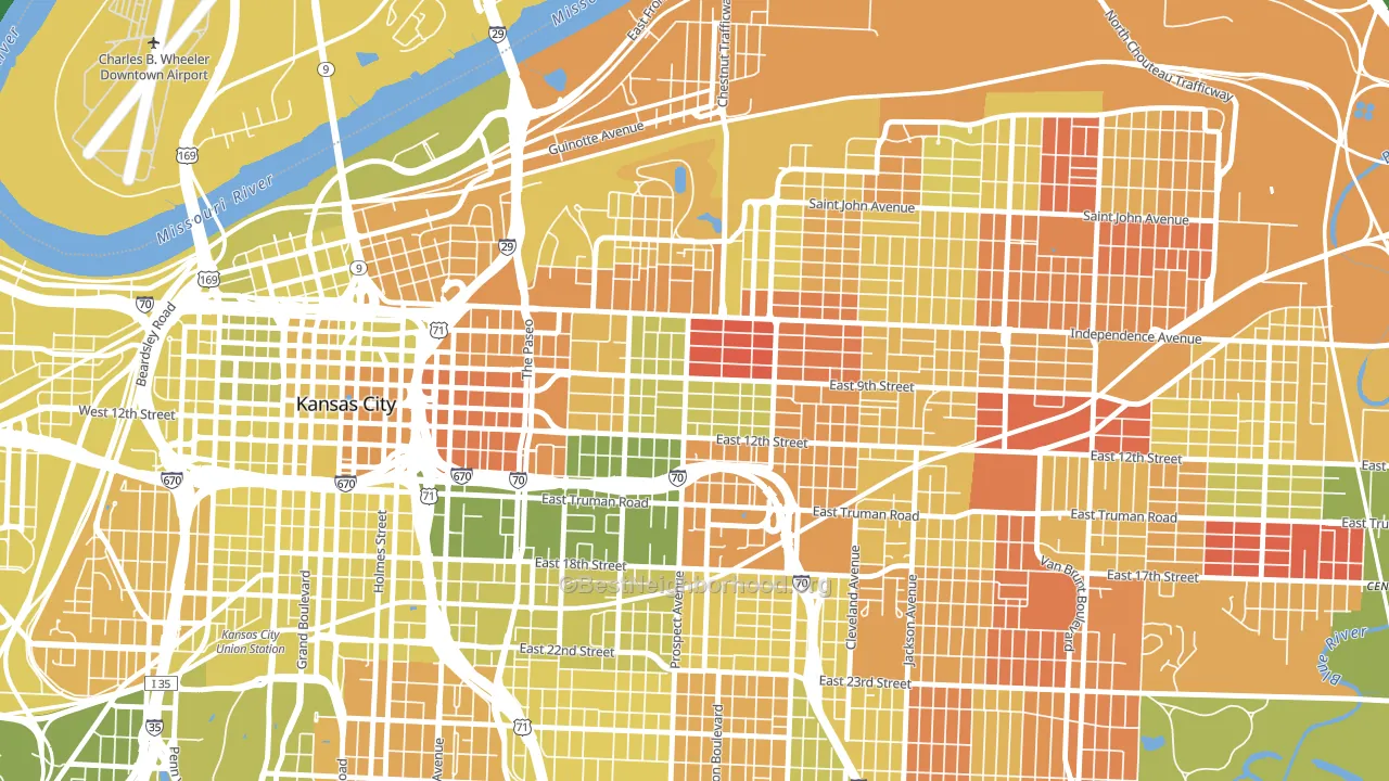 Independence Plaza, Kansas City, MO block-group voter-turnout map