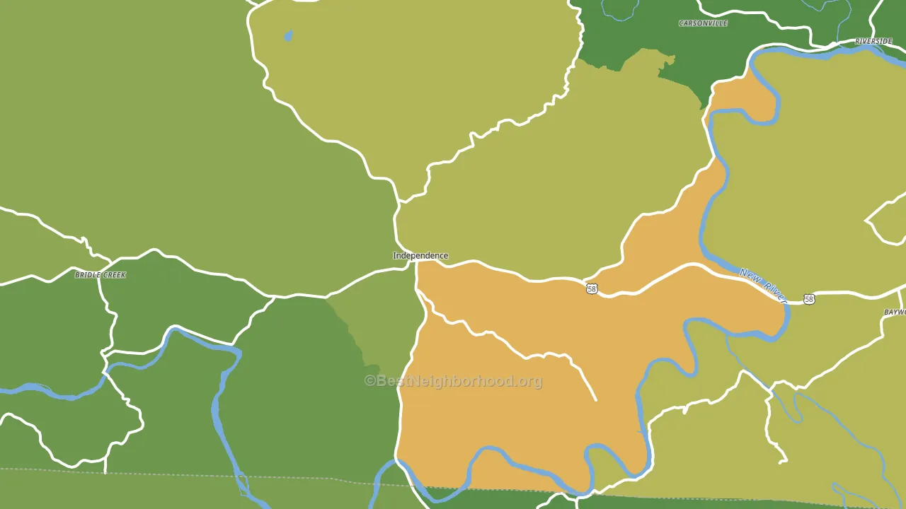 Independence, VA block-group voter-turnout map