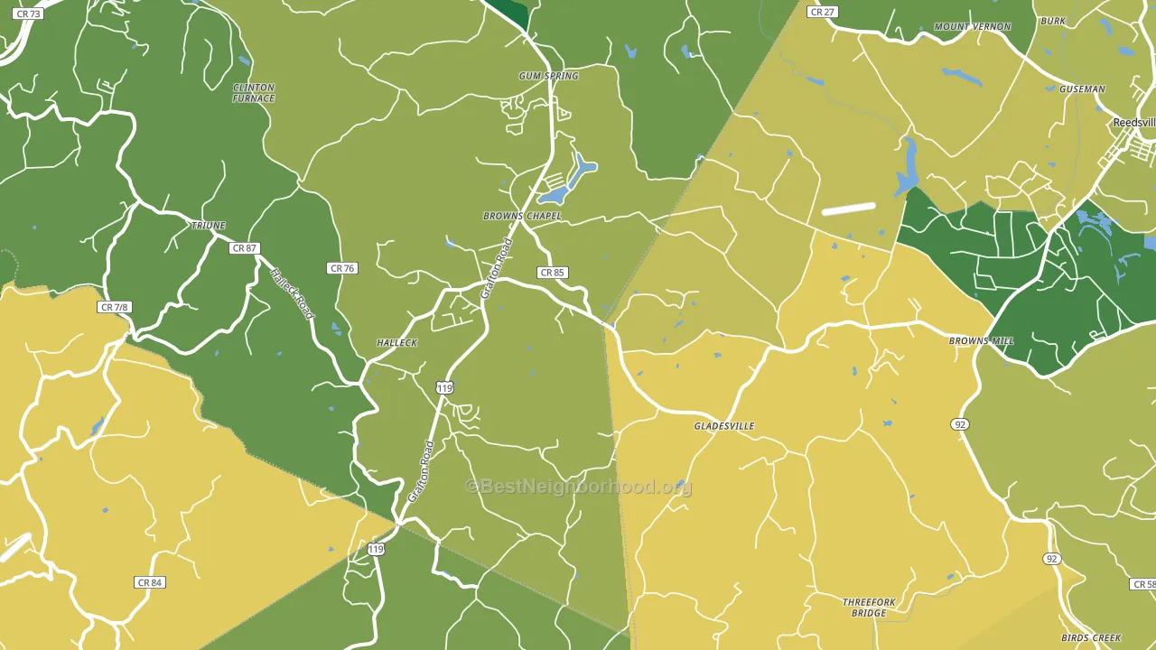 Independence, WV block-group voter-turnout map