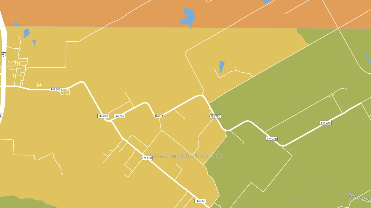 India, TX block-group voter-turnout map