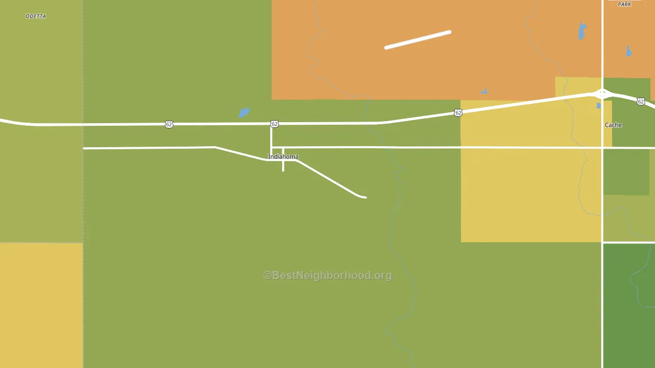 Indiahoma, OK block-group voter-turnout map