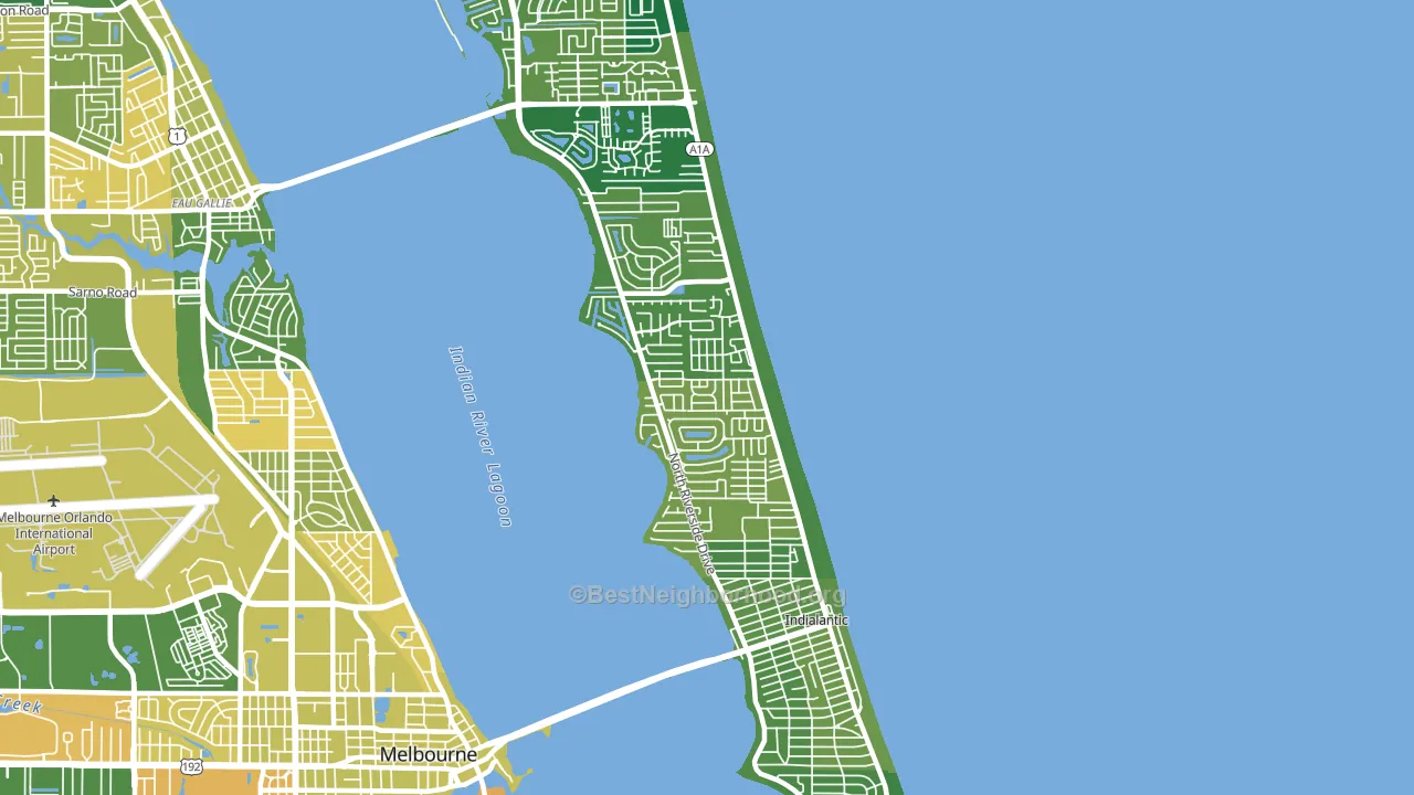 Indialantic, FL block-group voter-turnout map