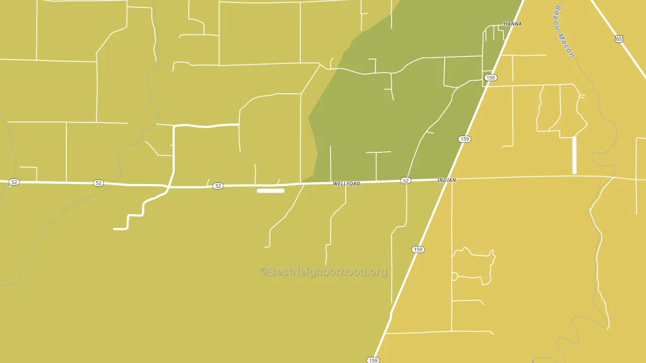 Indian, AR block-group voter-turnout map