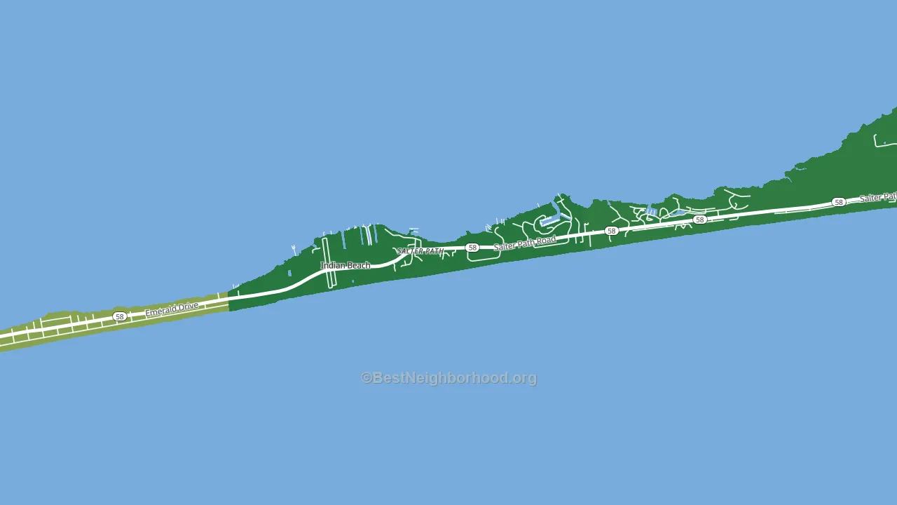 Indian Beach, NC block-group voter-turnout map