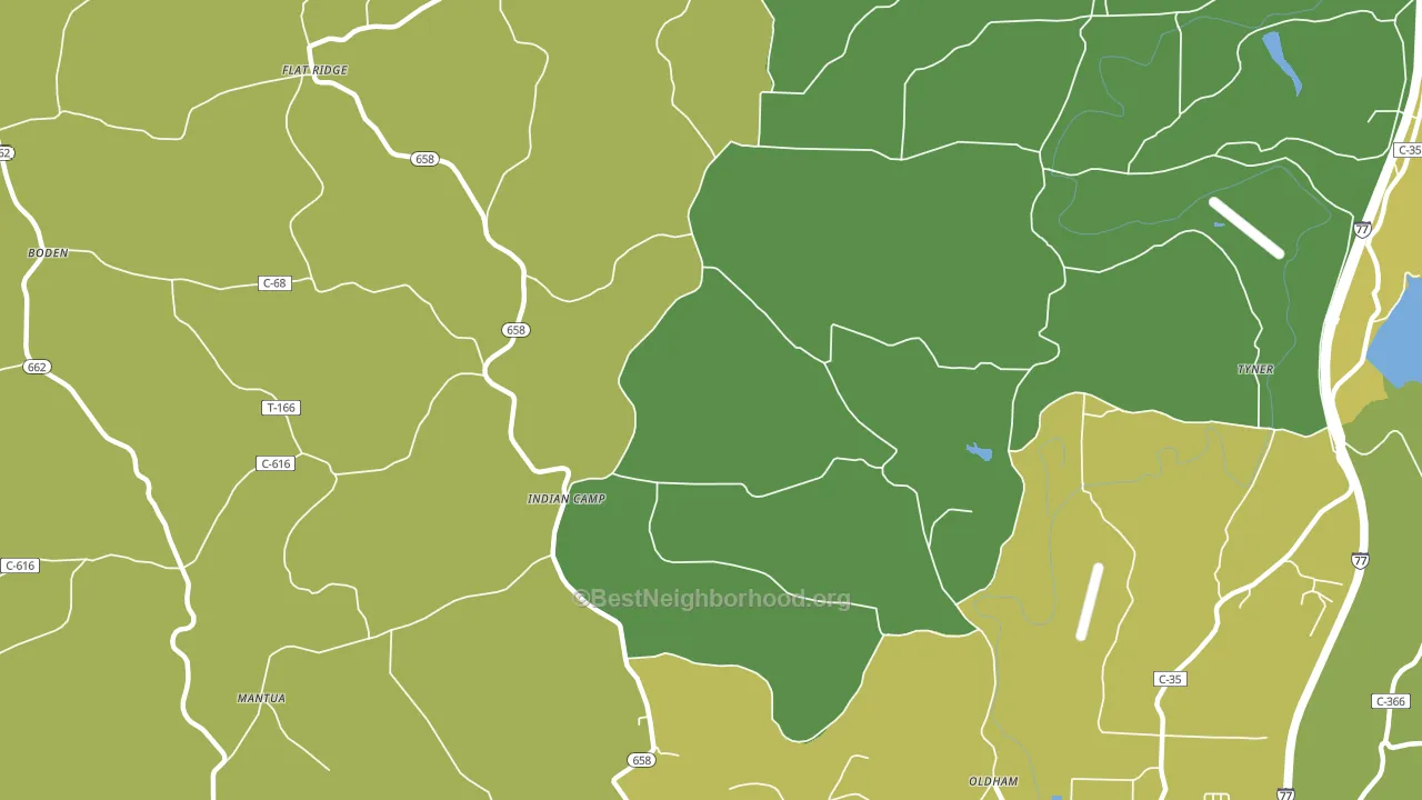 Indian Camp, OH block-group voter-turnout map