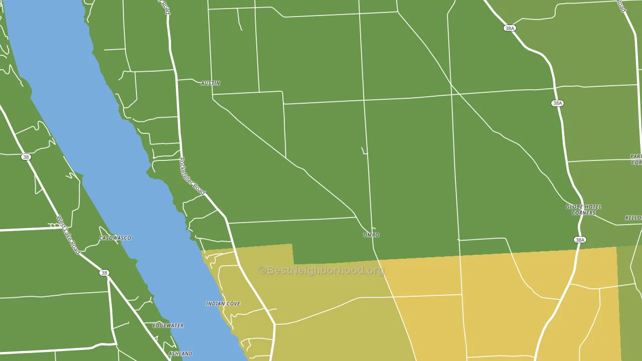Indian Cove, NY block-group voter-turnout map
