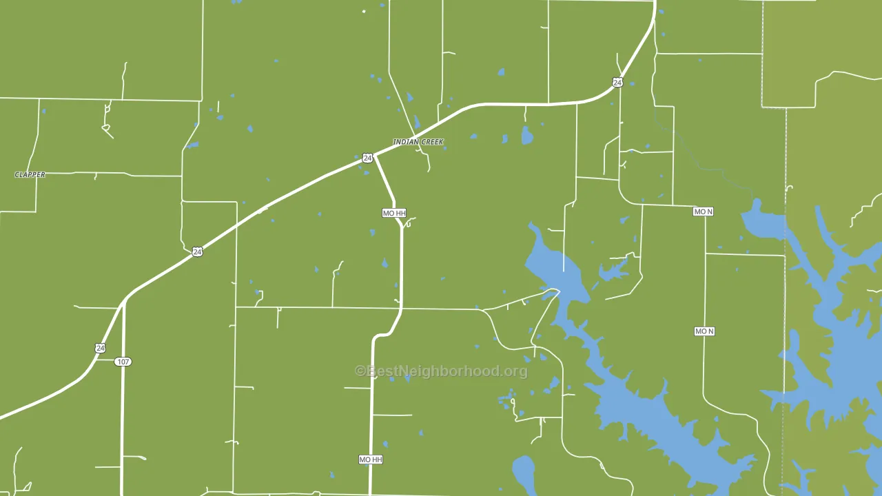 Indian Creek, MO block-group voter-turnout map