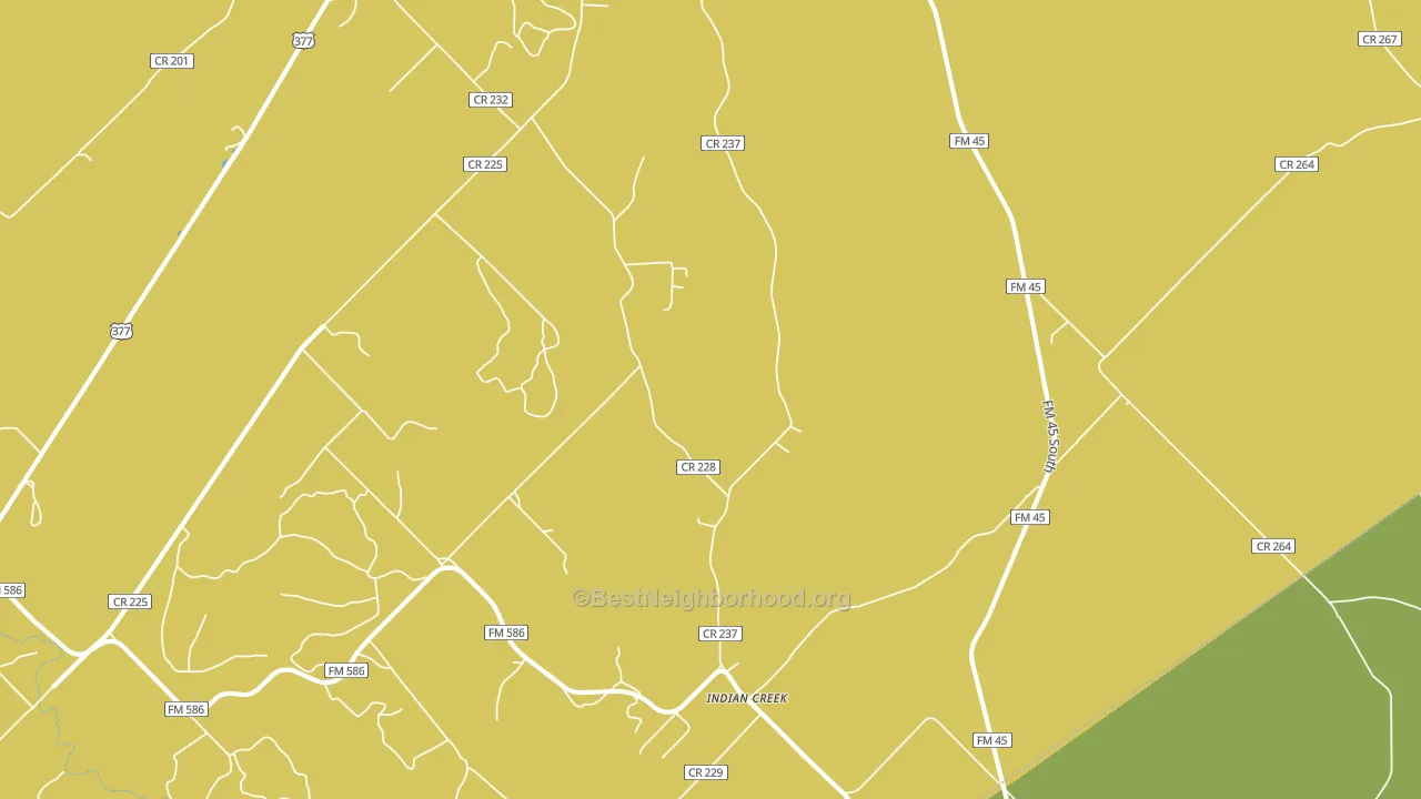 Indian Creek, TX block-group voter-turnout map