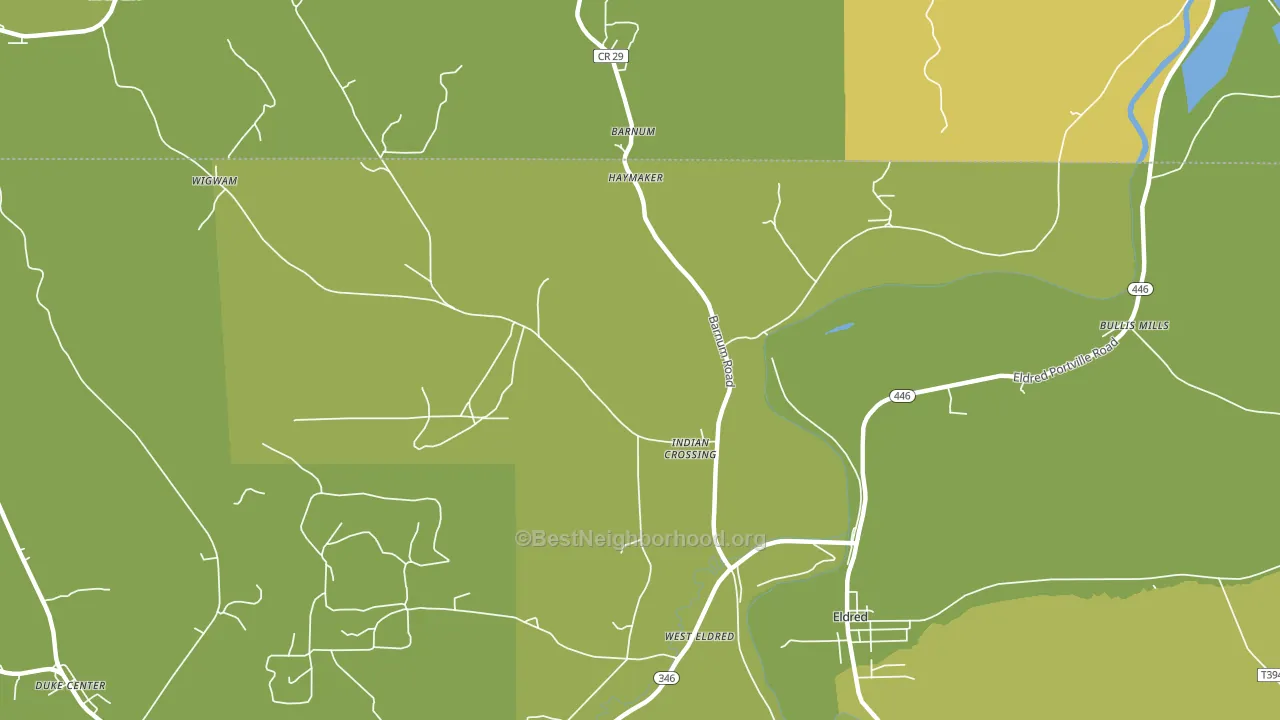 Indian Crossing, PA block-group voter-turnout map