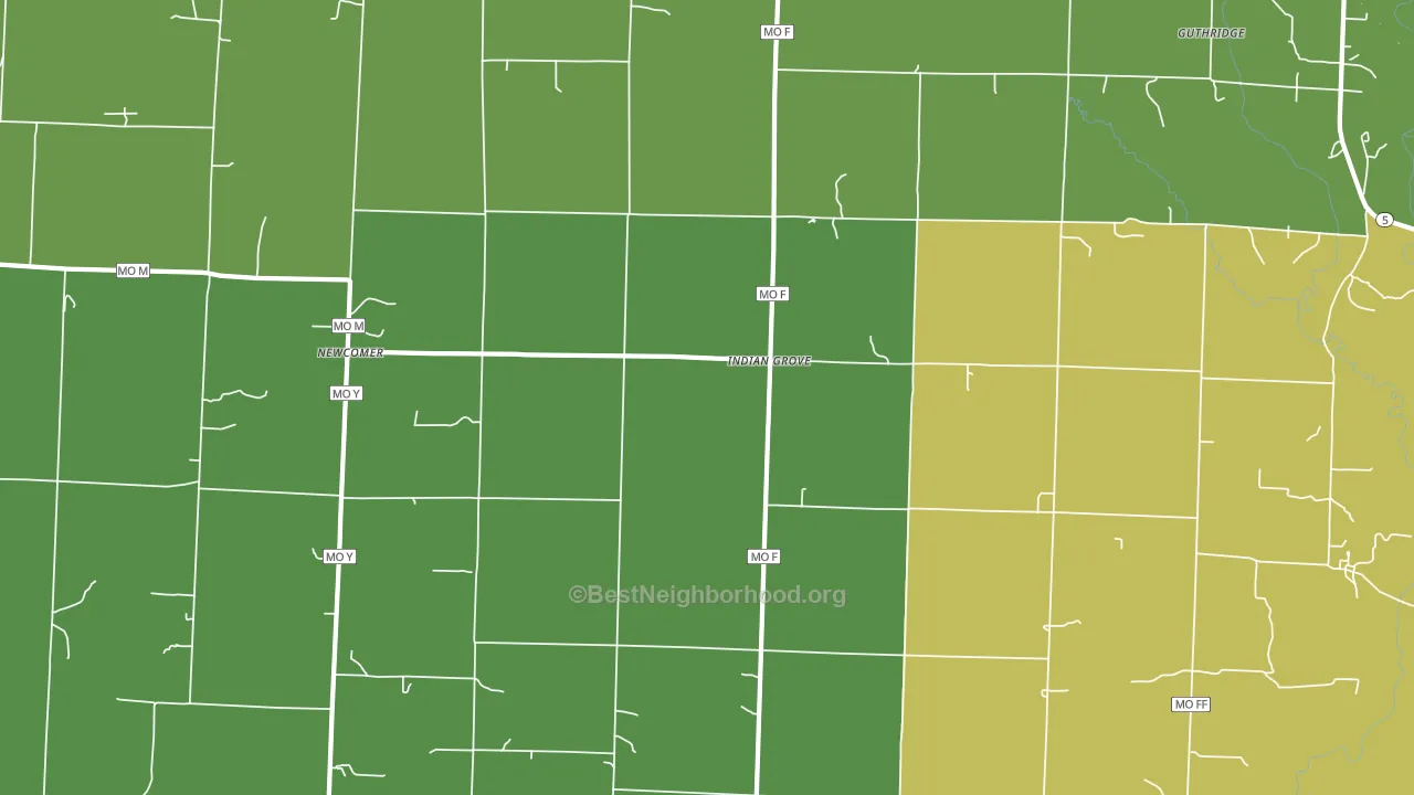 Indian Grove, MO block-group voter-turnout map