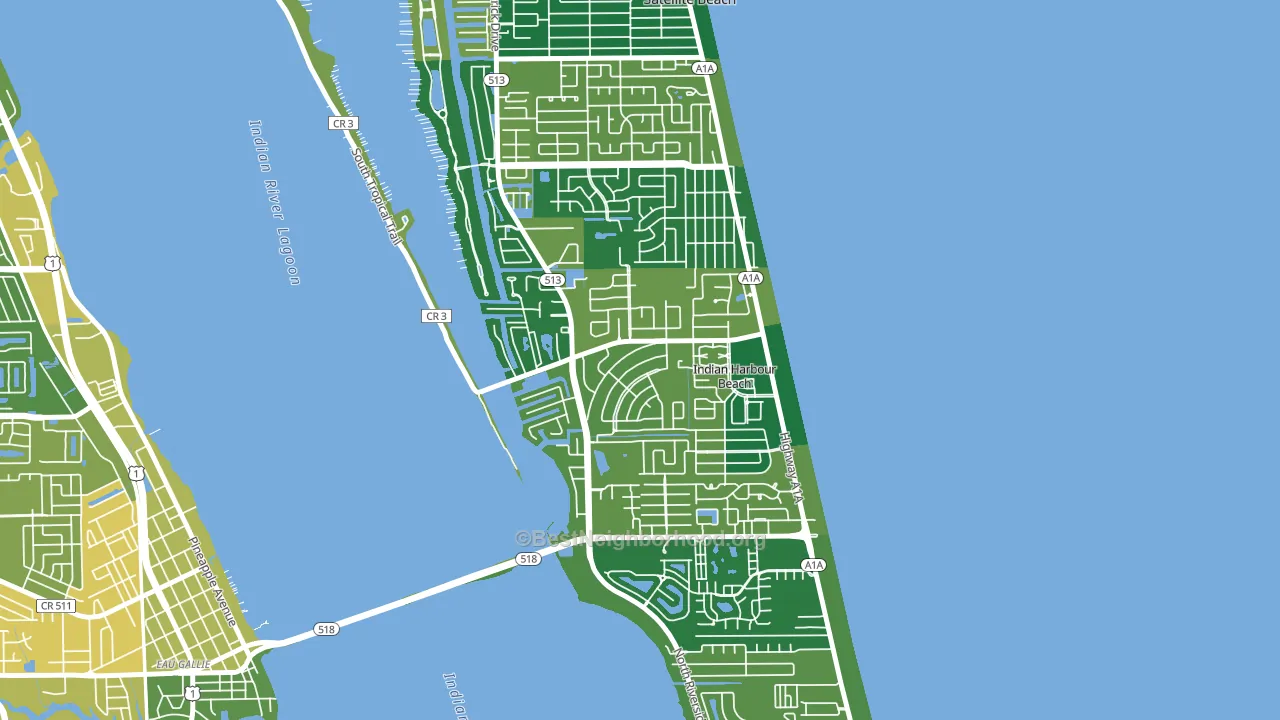 Indian Harbour Beach, FL block-group voter-turnout map