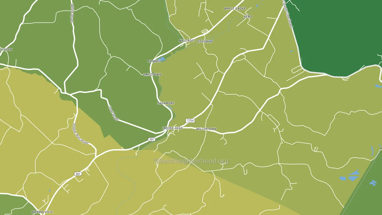 Indian Head, PA block-group voter-turnout map