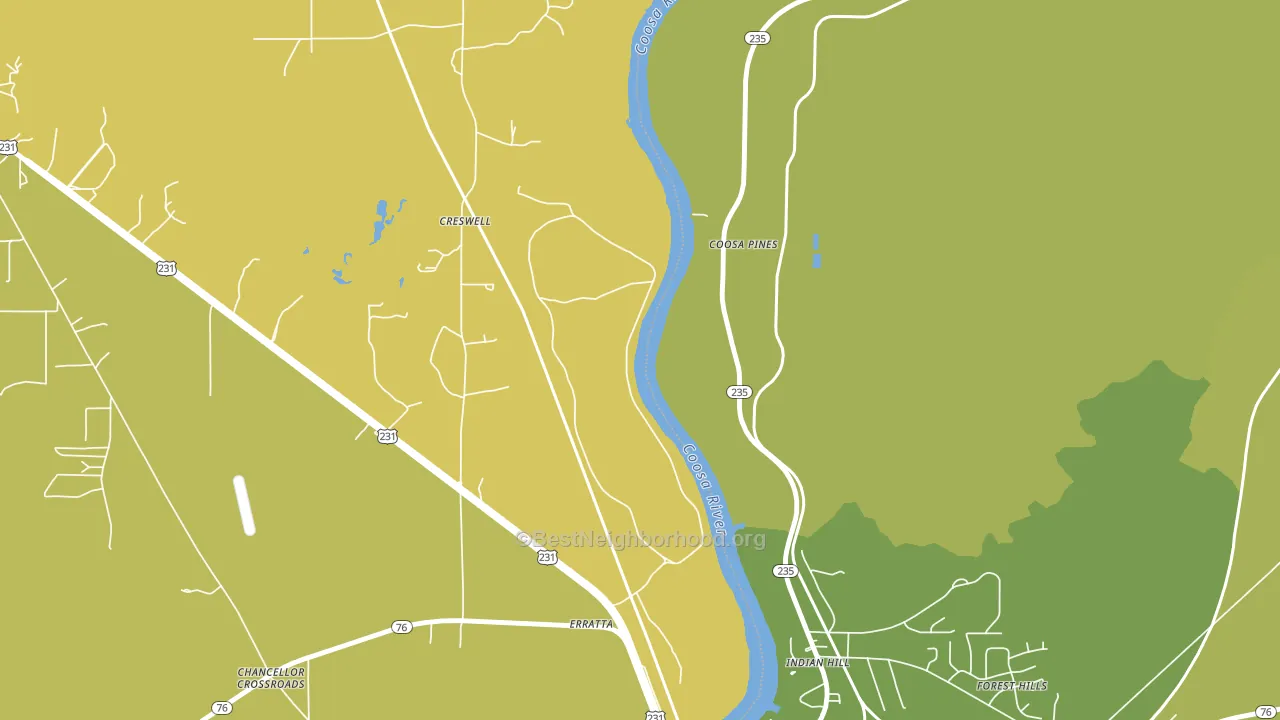 Indian Hill, AL block-group voter-turnout map