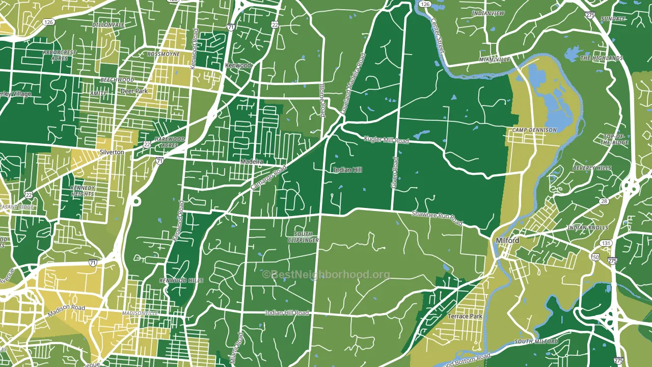 Indian Hill, OH block-group voter-turnout map