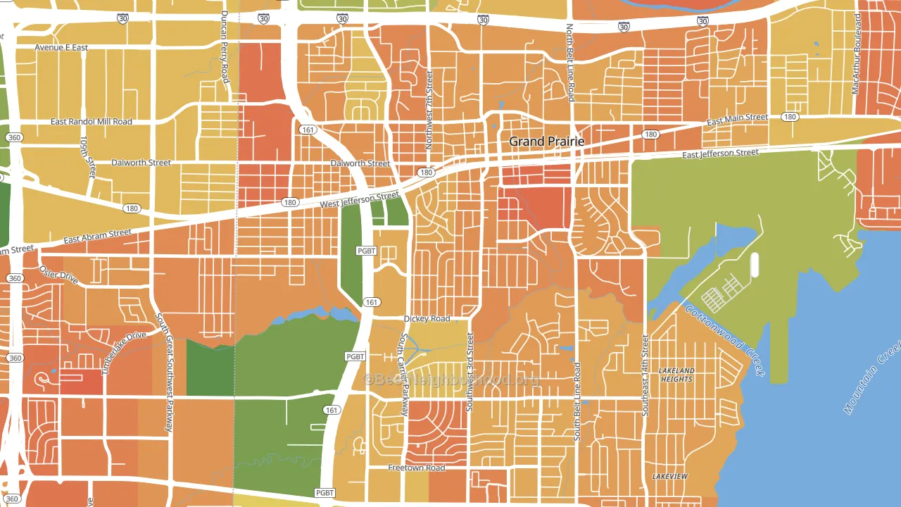 Indian Hills, Grand Prairie, TX block-group voter-turnout map