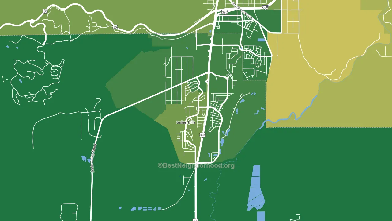 Indian Hills, NV block-group voter-turnout map