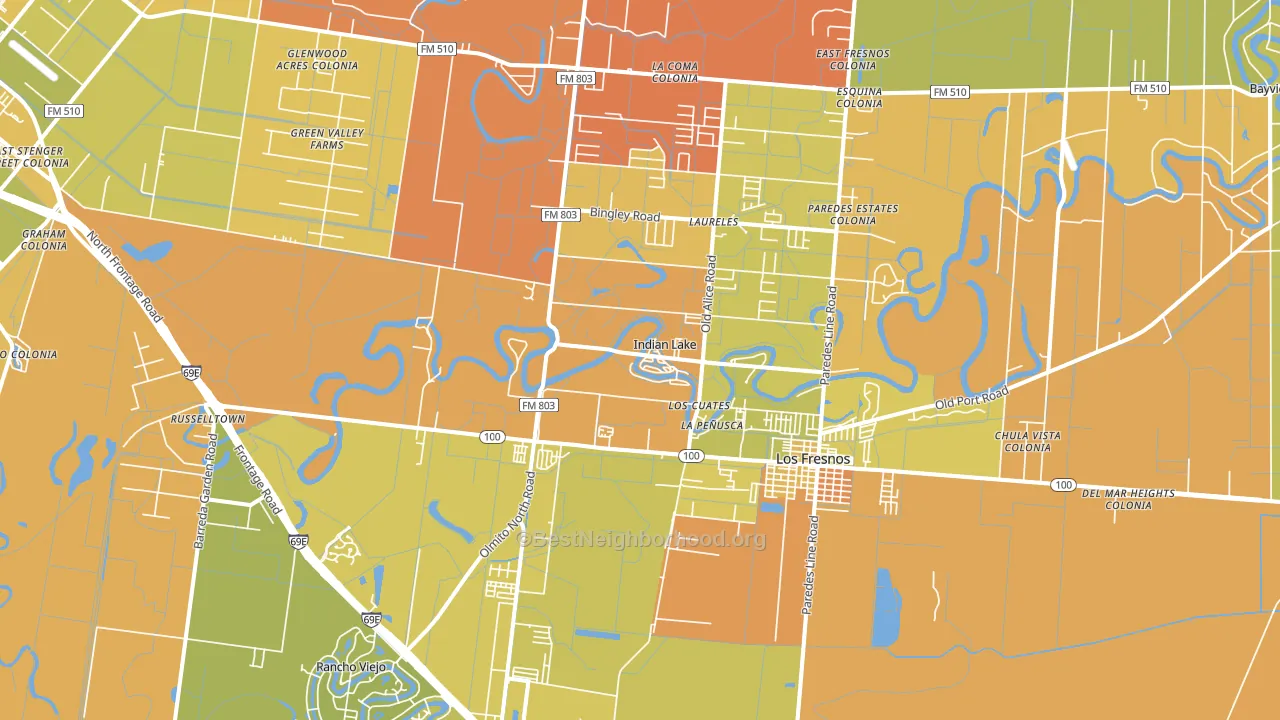 Indian Lake, TX block-group voter-turnout map