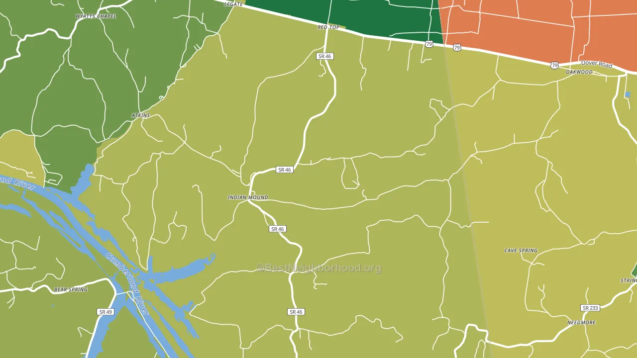 Indian Mound, TN block-group voter-turnout map