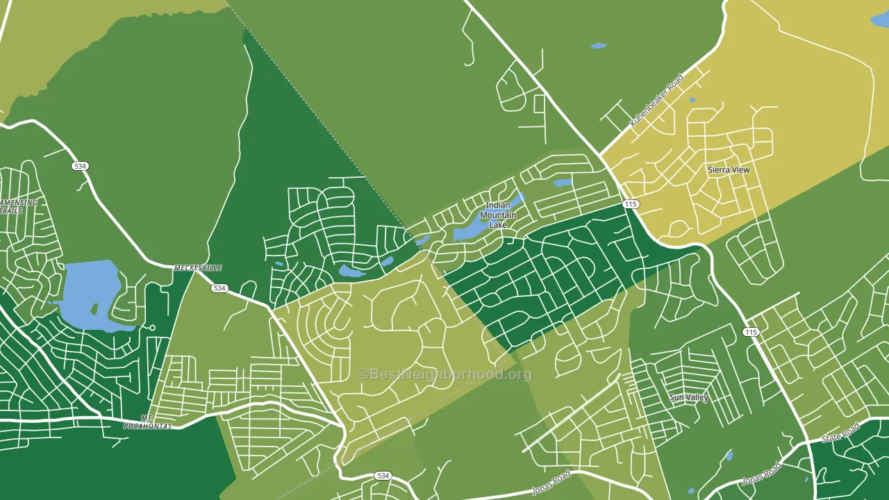 Indian Mountain Lake, PA block-group voter-turnout map