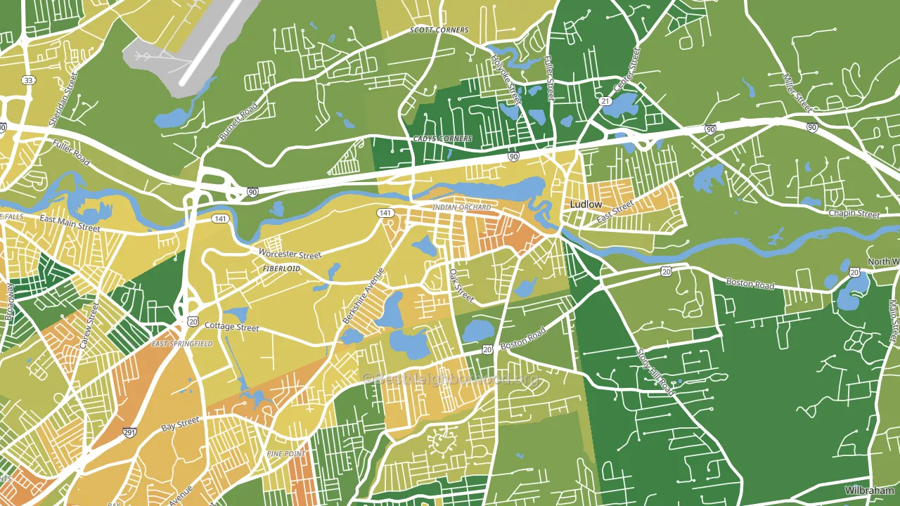 Indian Orchard, MA block-group voter-turnout map