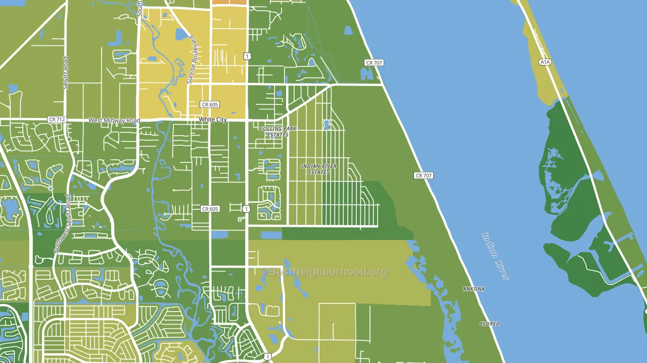 Indian River Estates, FL block-group voter-turnout map