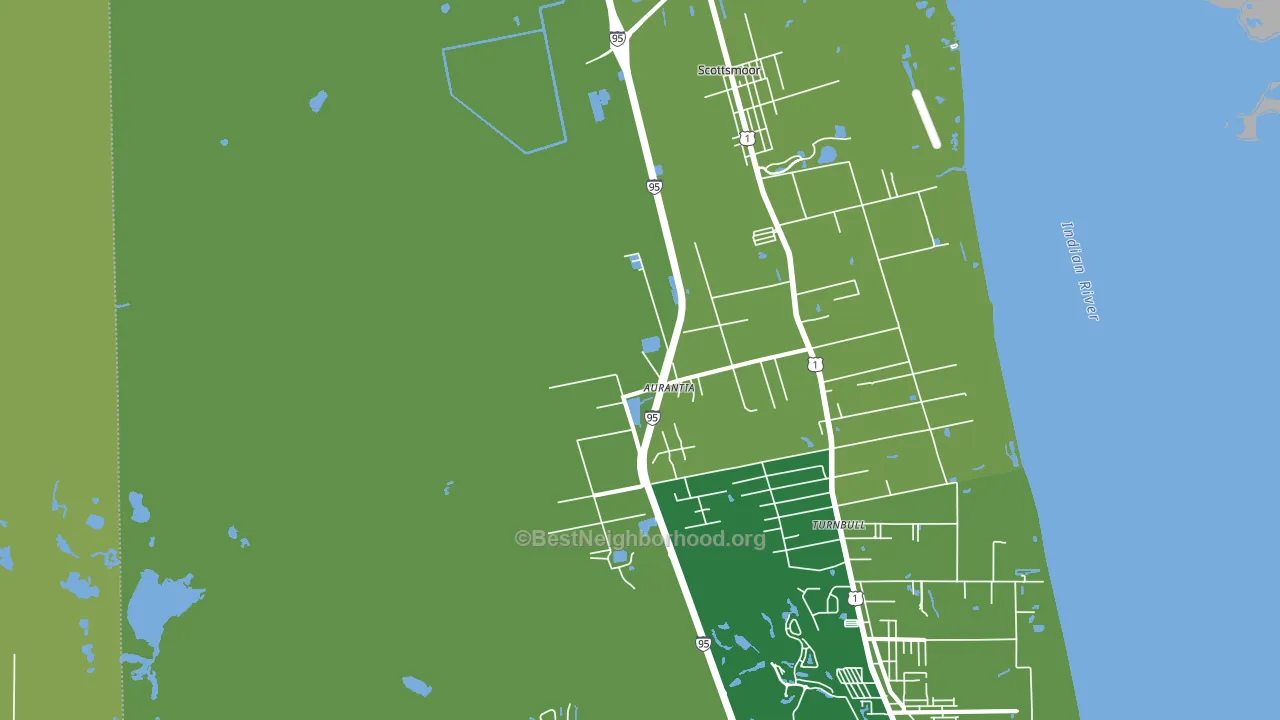 Indian River Park, Mims, FL block-group voter-turnout map