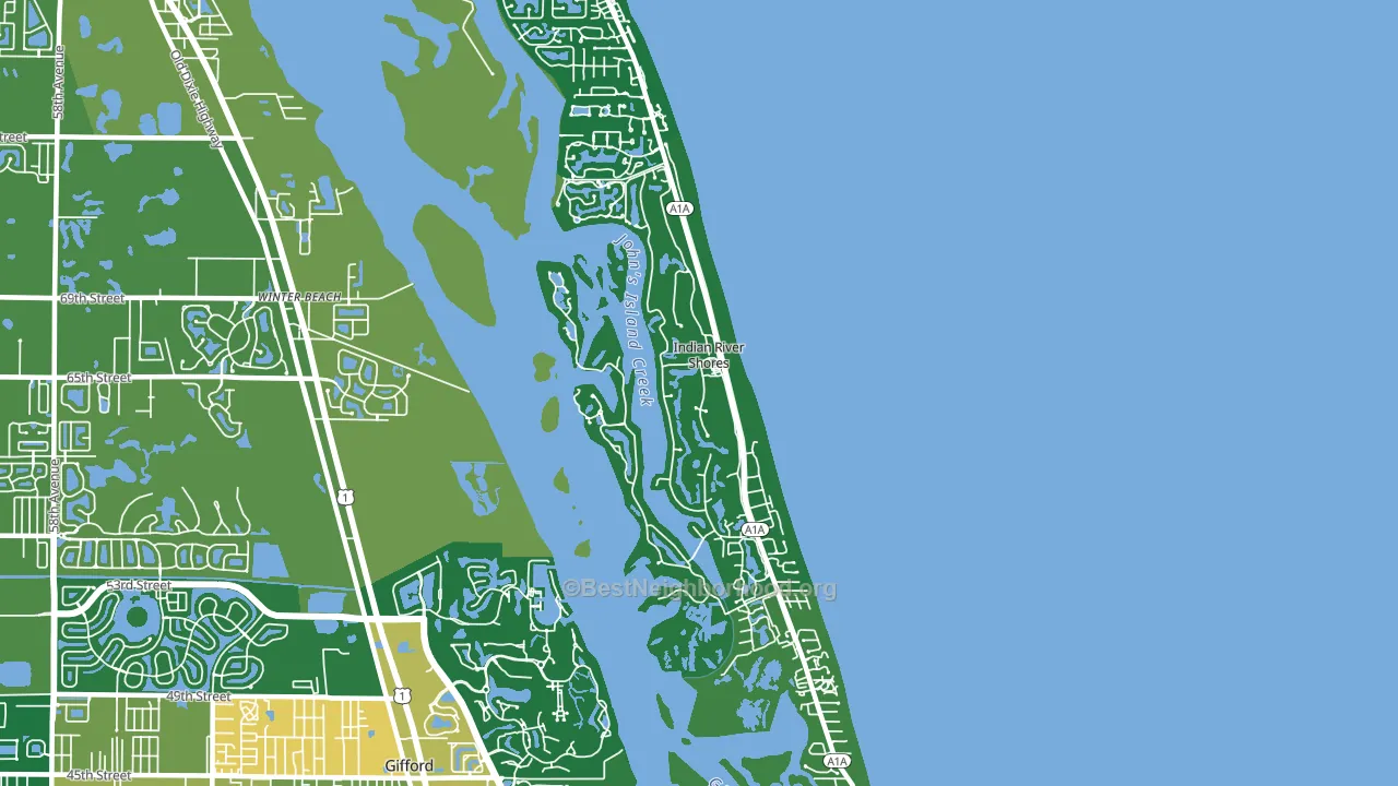 Indian River Shores, FL block-group voter-turnout map