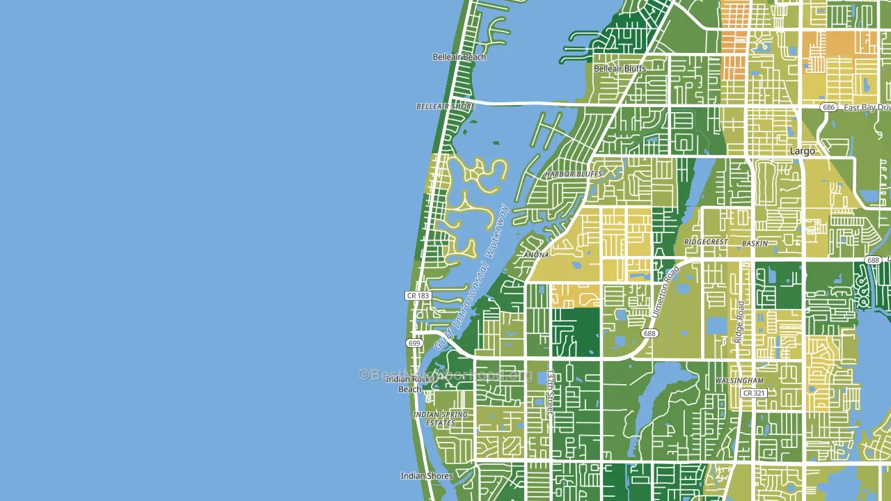 Indian Rocks Beach, FL block-group voter-turnout map