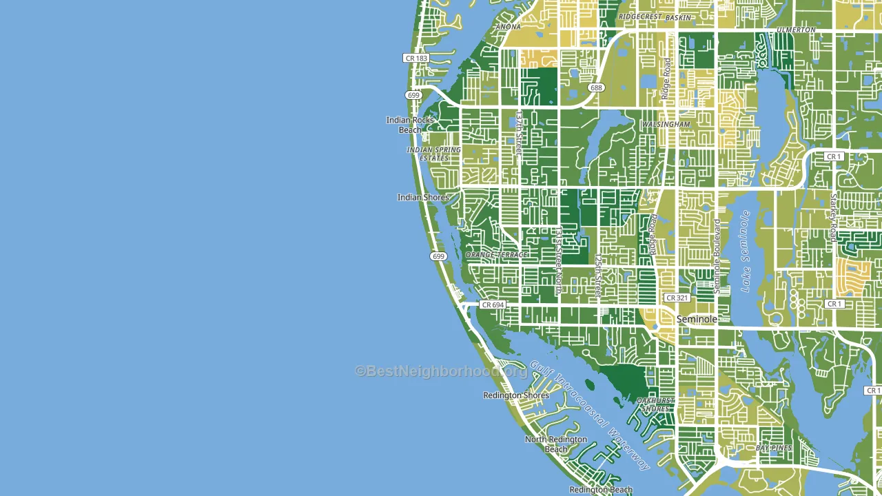 Indian Shores, FL block-group voter-turnout map