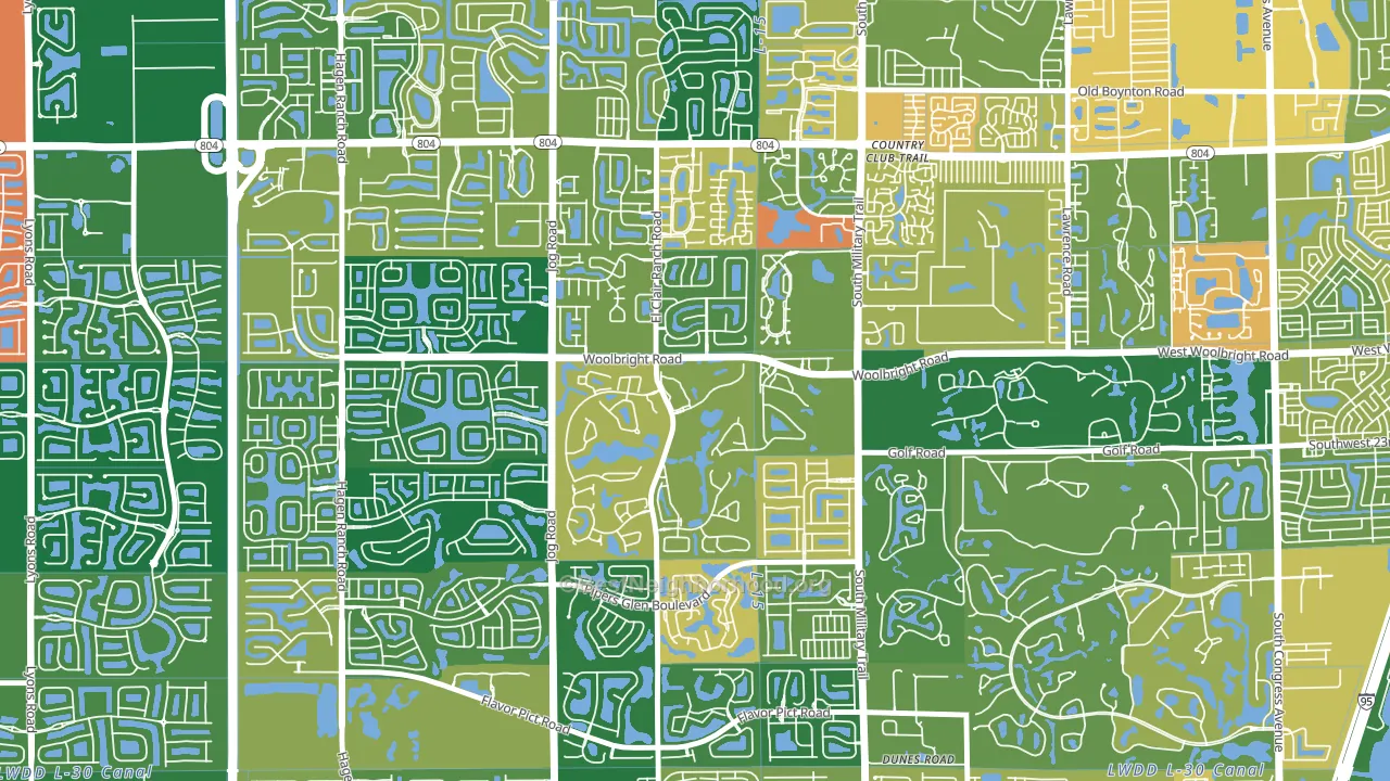 Indian Spring, Boynton Beach, FL block-group voter-turnout map