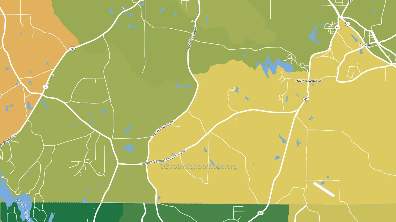 Indian Springs, GA block-group voter-turnout map