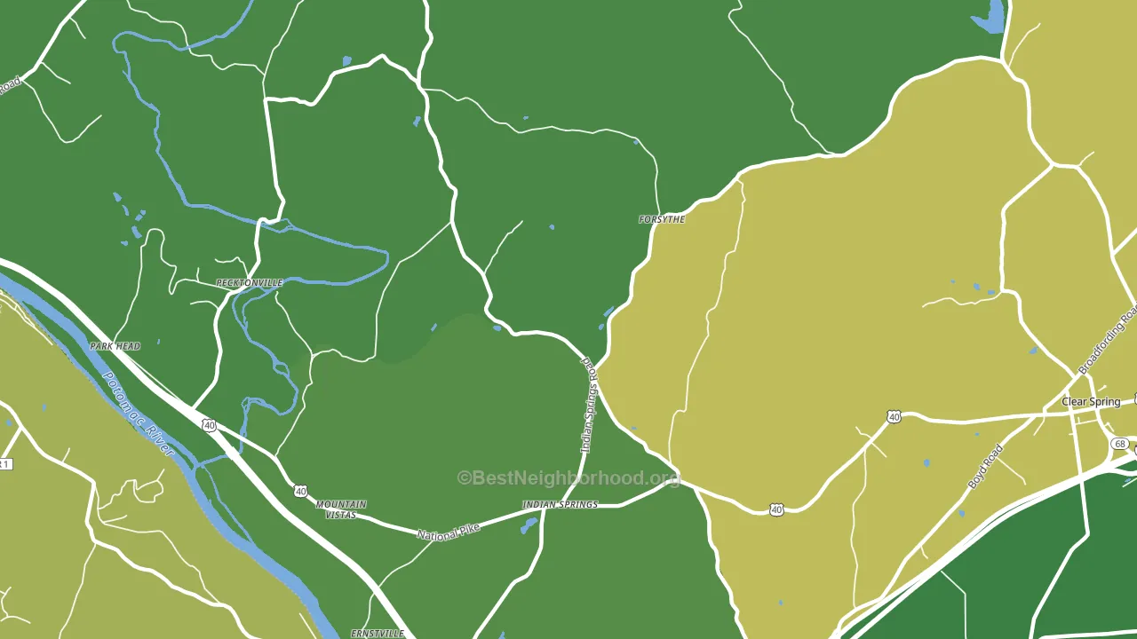 Indian Springs, MD block-group voter-turnout map