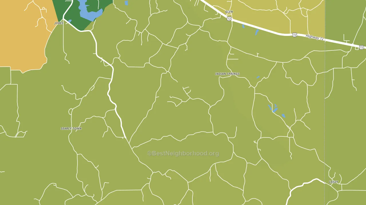 Indian Springs, MS block-group voter-turnout map
