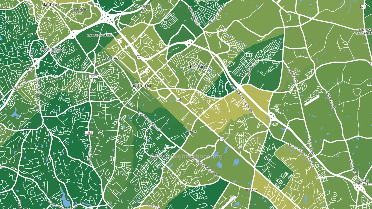 Indian Trail, NC block-group voter-turnout map