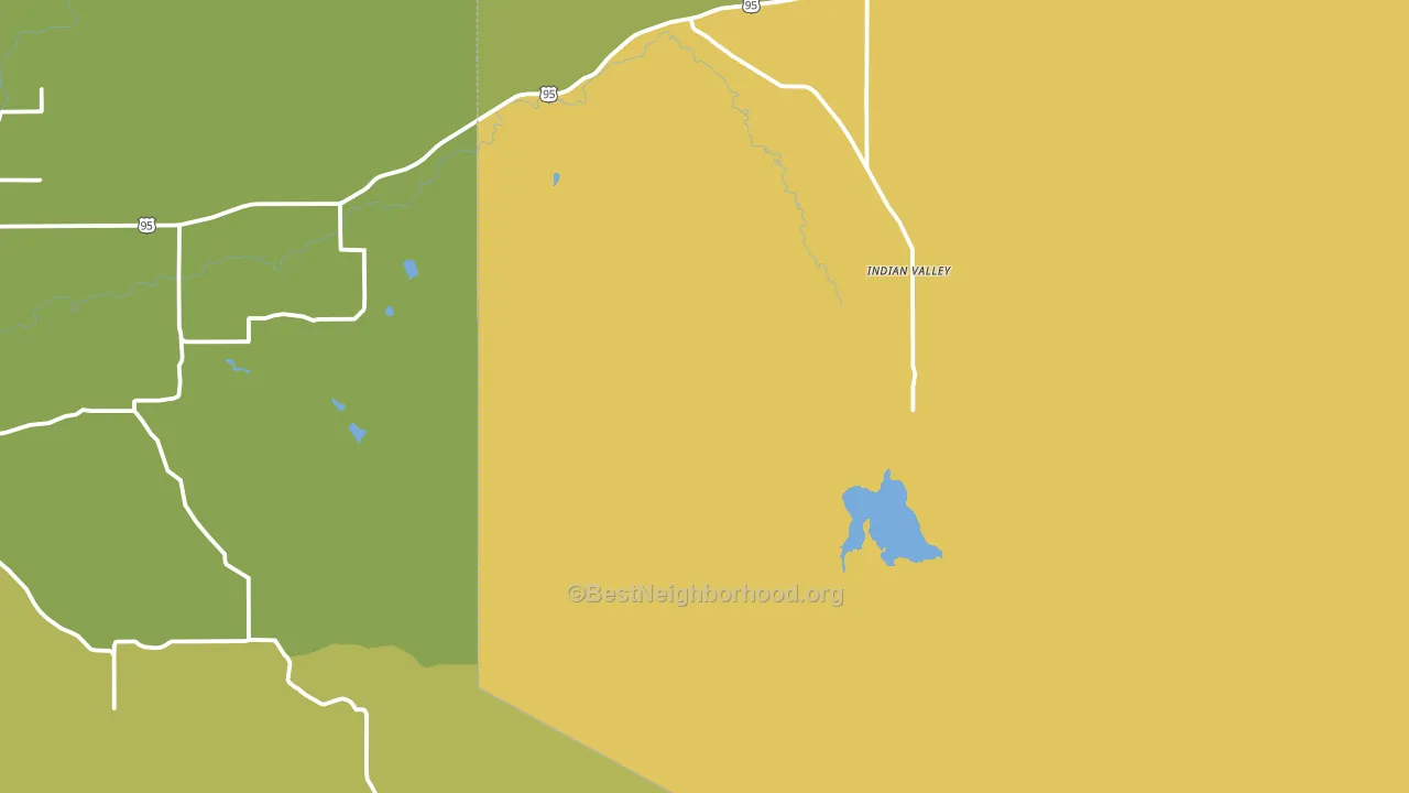 Indian Valley, ID block-group voter-turnout map