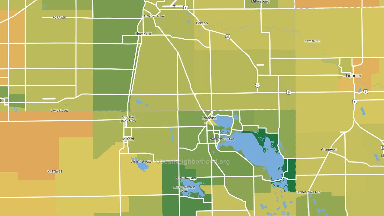 Indian Village, IN block-group voter-turnout map