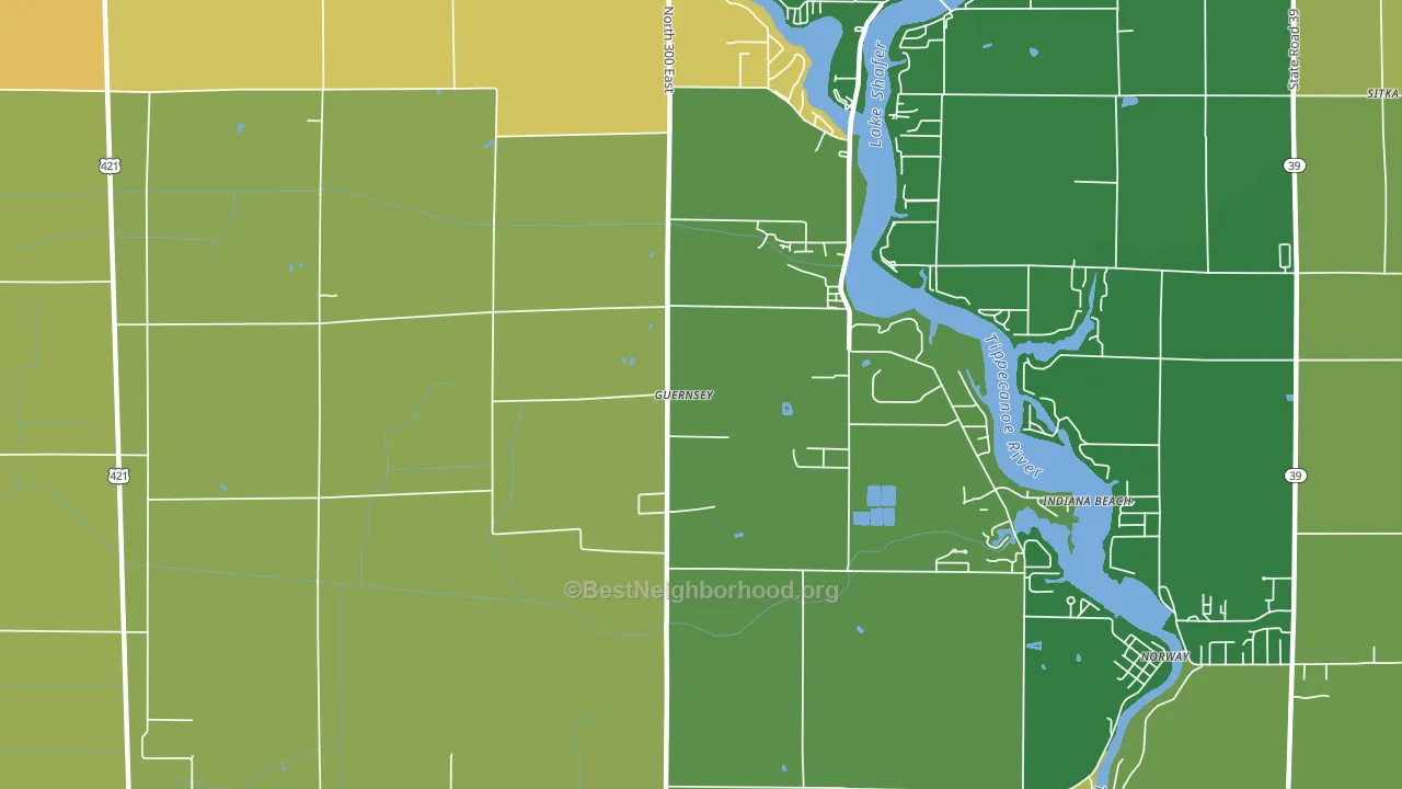 Indiana Beach, IN block-group voter-turnout map