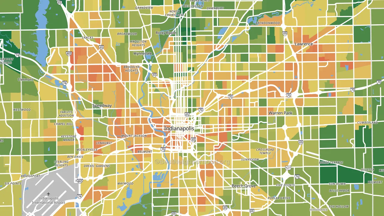 Indianapolis, IN block-group voter-turnout map