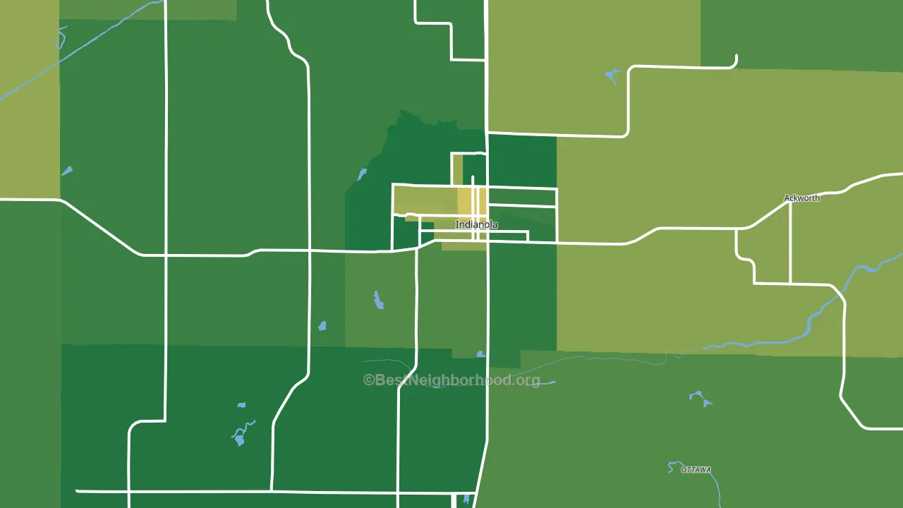 Indianola, IA block-group voter-turnout map
