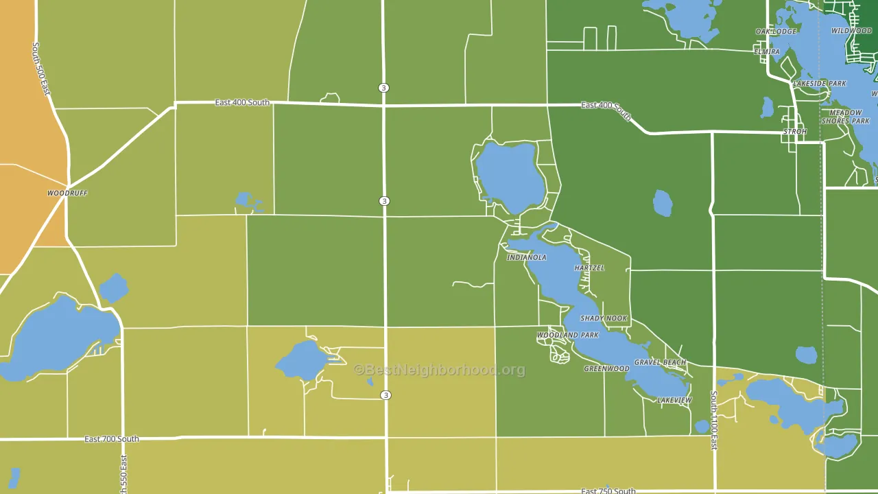Indianola, IN block-group voter-turnout map
