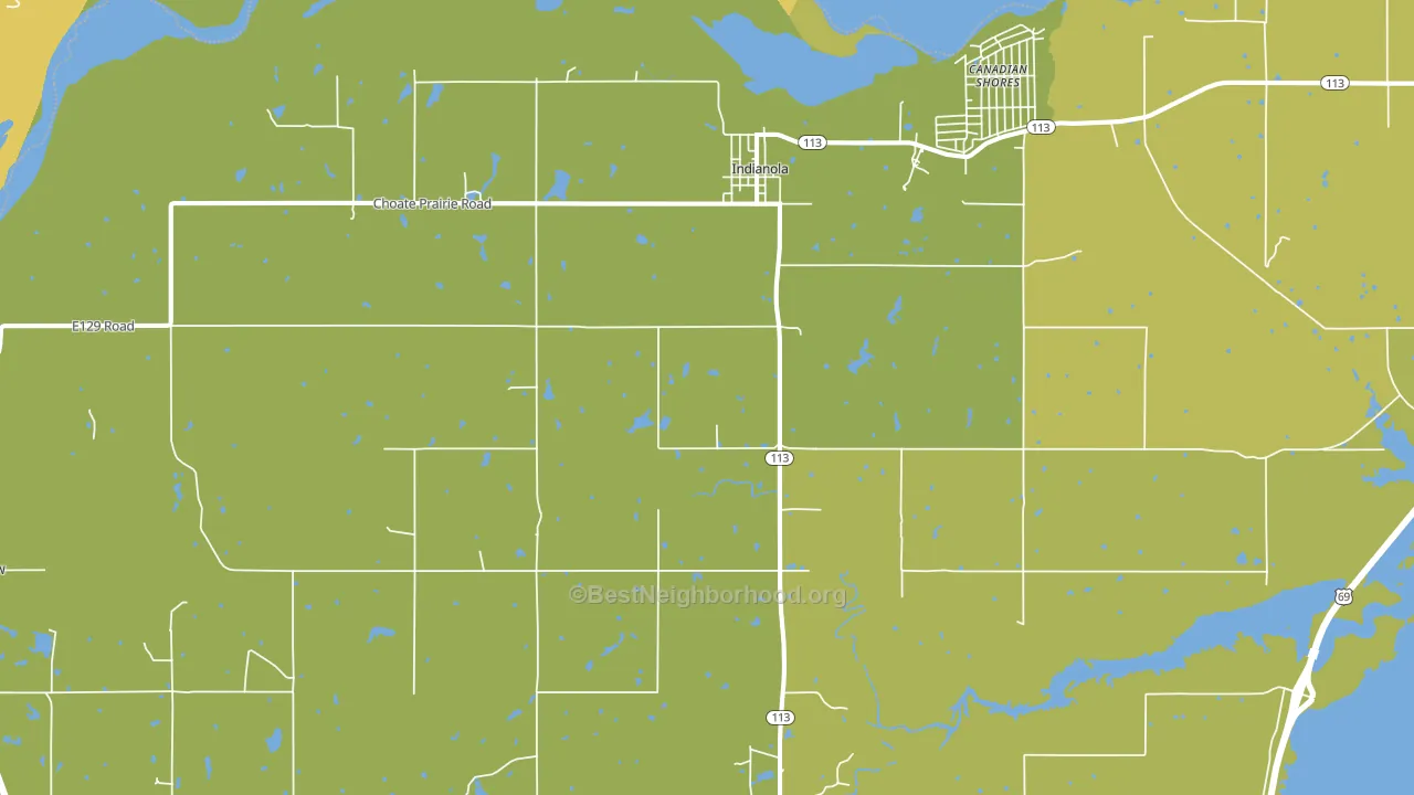 Indianola, OK block-group voter-turnout map
